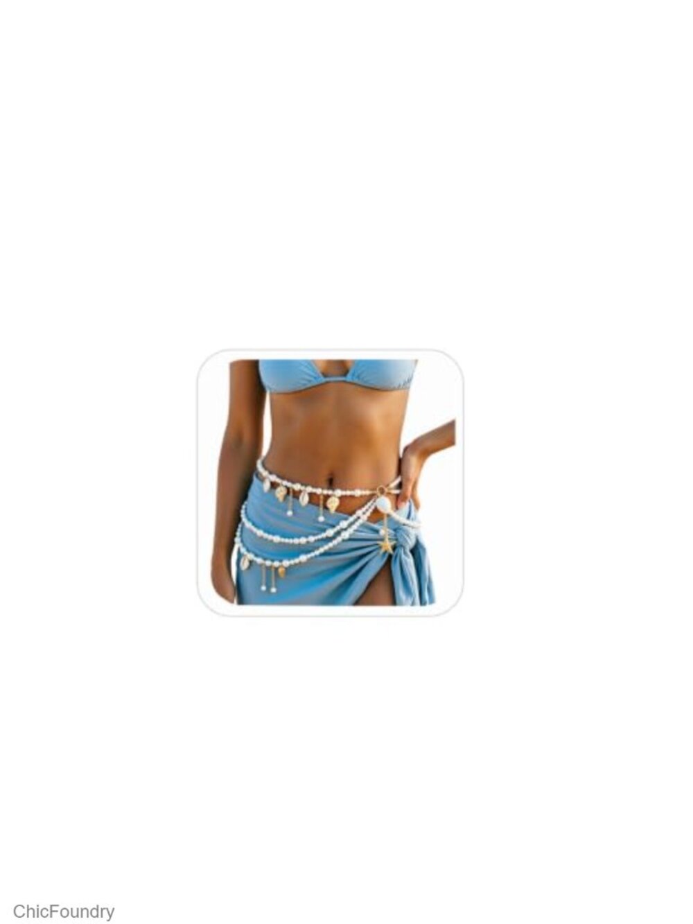 Pearl Waist Chain Belt Body Jewelry Festival Rave Beach Multi-layered Alloy